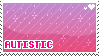 purple to pink pixelated gradient with pixelated sparkles on it. pink text reads: autistic