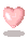 a floating pink heart